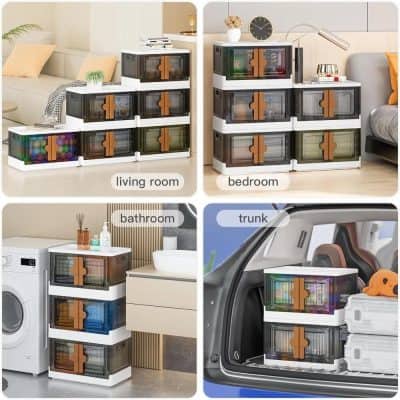 Game-changing storage solutions for living spaces, bedrooms, bathrooms, and car trunks. These stackable containers offer versatile, stylish organization with colorful, transparent, and sturdy design, perfect for clutter-free living.