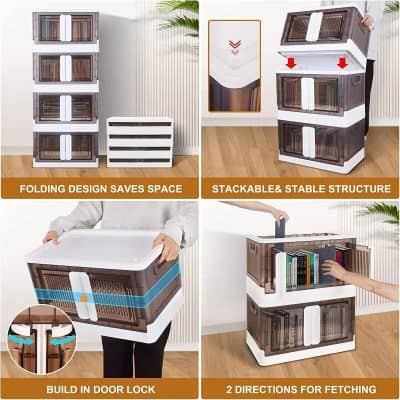 Stackable optical storage container with lock, ideal for organizing eyeglasses and lenses, saving space, and ensuring easy access for eyewear storage solutions.