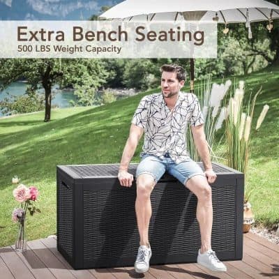 Comfortable outdoor sitting for relaxation or socializing.