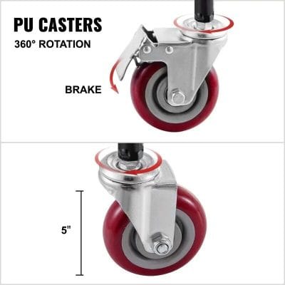 2. Durable PU caster wheel with 360° rotation, ideal for office chairs, carts, and industrial equipment, featuring a secure brake system for safety and stability.