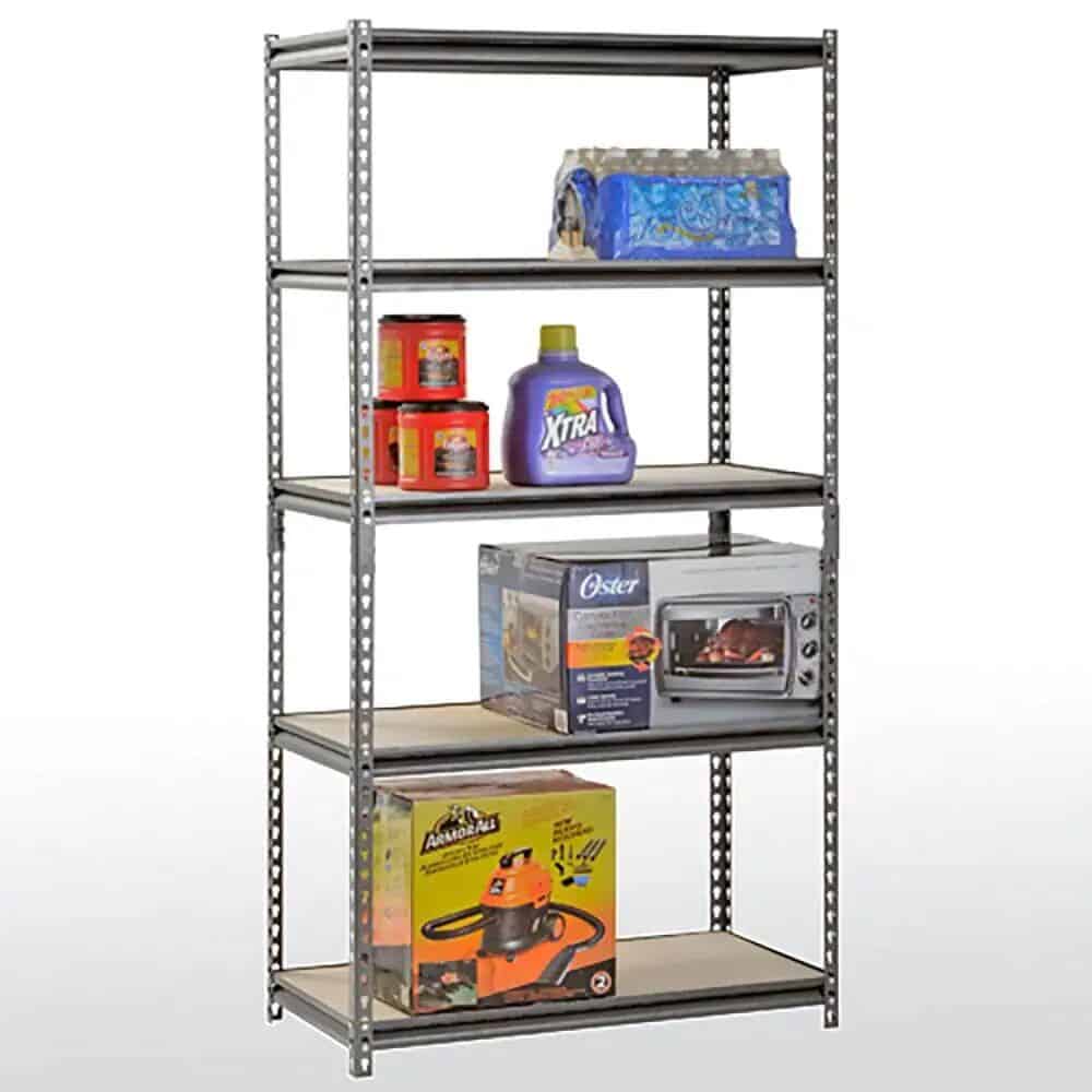 High-quality metal storage shelf for home, office, or garage use with adjustable tiers.