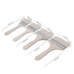 Optical plywood brushes with ergonomic handles, suitable for professional and hobbyist painters, offering a smooth application and fine detail work.