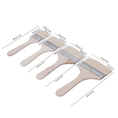 Optical plywood brushes with ergonomic handles, suitable for professional and hobbyist painters, offering a smooth application and fine detail work.