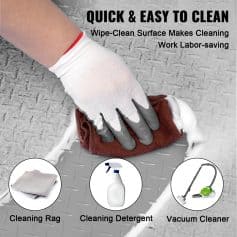 A person wearing a white glove cleaning a surface with a red cloth, showcasing efficient cleaning tools from Monalisa Store.