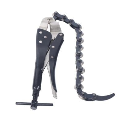 Precision surgical instrument for medical use, featuring adjustable handle with chain attachment, ideal for healthcare professionals and eye care clinics.