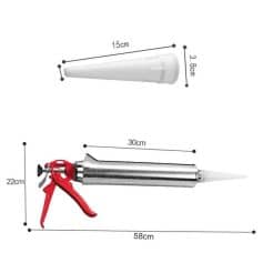 High-quality caulking gun with nozzle for sealing and adhesive applications, measuring 58cm in length, perfect for home improvement and DIY projects.