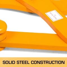 Durable orange metal optical lens frame holder, designed for safe and sturdy storage of eyeglasses or sunglasses, ideal for opticians and eyewear retailers.