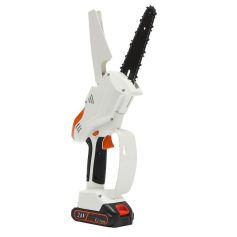 Highly efficient cordless electric pruning shear for garden trimming and landscaping, battery operated with 24V lithium-ion power, lightweight design for ease of use.