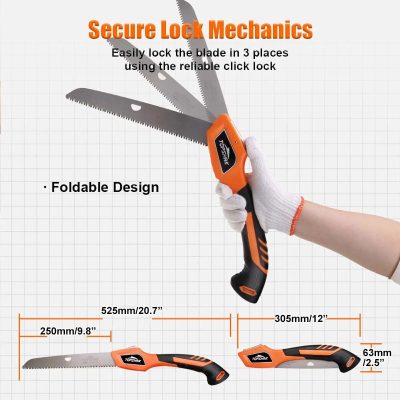 High-quality foldable saw with secure lock mechanism for safe, precise cutting in woodworking projects. Compact design makes it ideal for home, craft, and professional use.