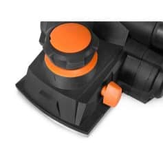 A close-up of a professional laser device used in ophthalmology for precise eye treatments, featuring orange and black components for optimal safety and accuracy.