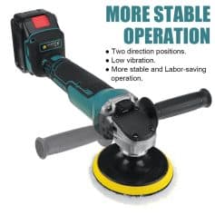 High-quality cordless polisher for professional detailing and sanding. Features dual rotation, low vibration, and ergonomic design for efficient, stable, and labor-saving operation. Perfect for automotive and furniture finishing.