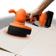 High-temperature steam cleaning device for tile floor maintenance at Monalisa Medical Store.