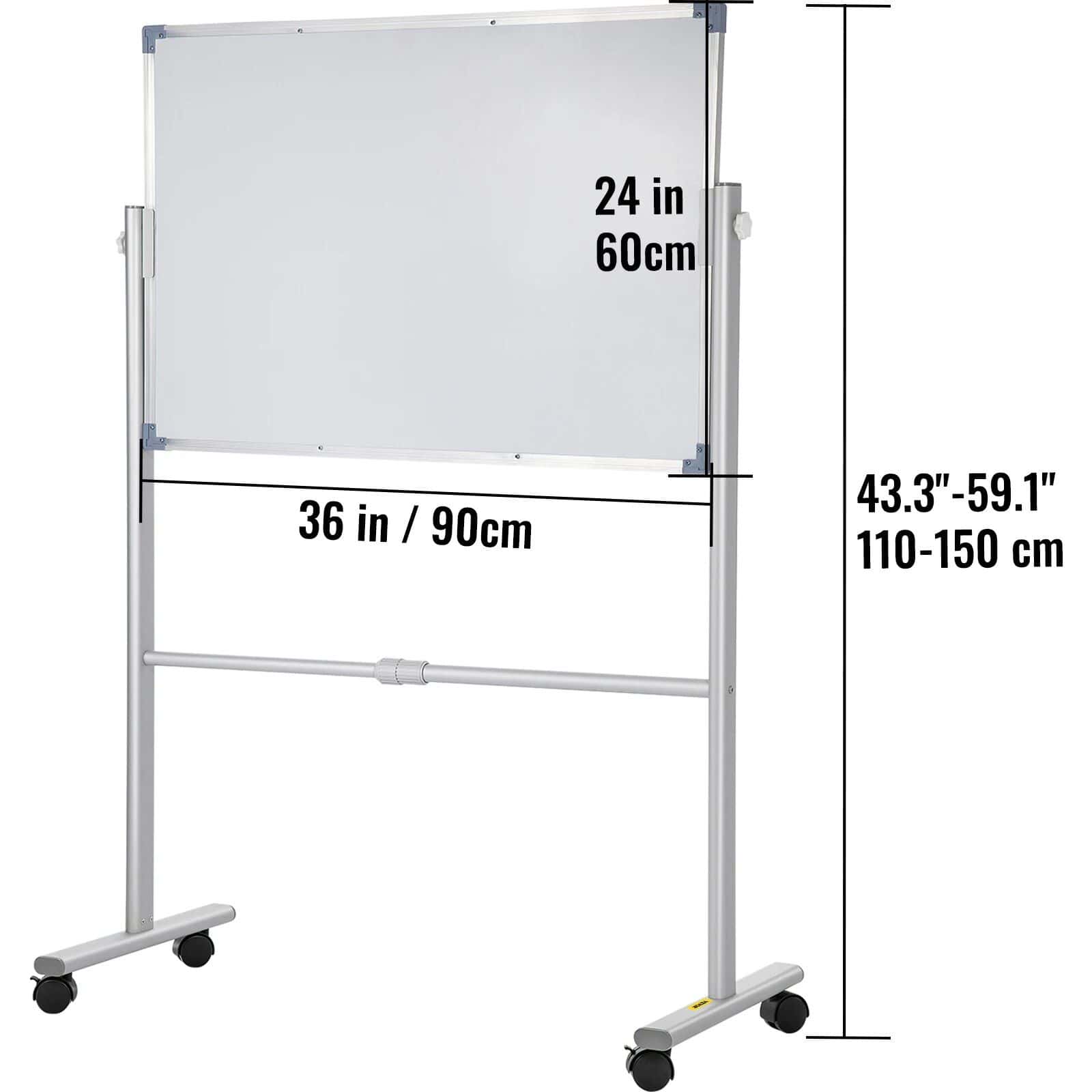 Bright, versatile whiteboard suitable for medical clinics, classrooms, and offices, offering easy mobility and adjustable height to accommodate different users and settings.