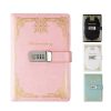 Elegant pink planner with built-in lock and gold ornate detailing, perfect for organizing your daily schedule and keeping personal notes secure.