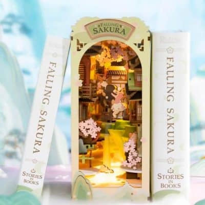 Detailed Sakura-themed opt store decoration with pastel colors and intricate design elements. Perfect for attracting customers and enhancing the shopping experience with an enchanting aesthetic.