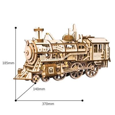 Detailed wooden train model for DIY craft, puzzle enthusiasts, and kids. Perfect for educational or decorative purposes, durable construction, and easy assembly. Ideal gift for train lovers and hobbyists.