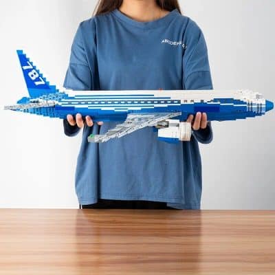 Detailed LEGO airplane model for aviation enthusiasts and kids. High-quality LEGO set featuring a sleek jet design, perfect for building and display.