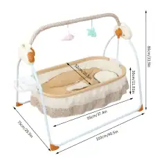 Baby bassinet with adjustable canopy, cute hanging plush toys, and sturdy frame perfect for newborns. Features soft bedding, breathable design, and easy access for parents. Ideal for nurseries.
