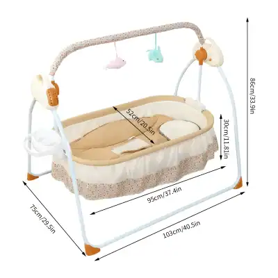 Baby bassinet with adjustable canopy, cute hanging plush toys, and sturdy frame perfect for newborns. Features soft bedding, breathable design, and easy access for parents. Ideal for nurseries.