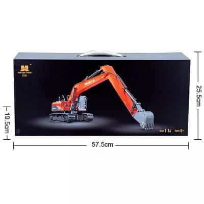 Detailed scale model of an orange construction excavator for kids and collectors. Perfect for homeschooling, educational play, and building motor skills.