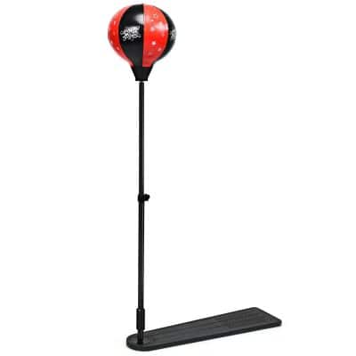 Adjustable punching bag stand with a sturdy base for boxing and fitness training, ideal for home gyms and boxing enthusiasts. Durable construction and easy setup.