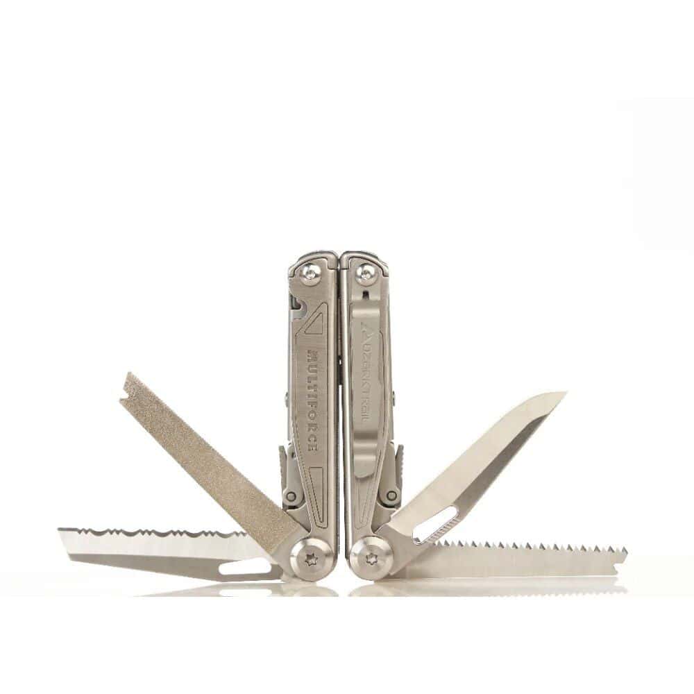 Highly versatile multi-tool with foldable blades and attachment options for medical and everyday use. Compact, durable stainless steel design ideal for emergencies and professional applications.