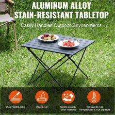 Stain-resistant outdoor aluminum table for patio or garden.