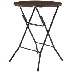 Versatile foldable table with a wooden top and metal legs, ideal for office, home, or outdoor settings. Compact, portable, and easy to store, perfect for casual dining, working, or small gatherings.