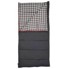 Lightweight sleeping bag with checkered inner lining, ideal for camping, outdoor activities, and travel, ensuring warm and cozy rest.