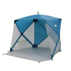 High-quality blue and white portable camping tent ideal for outdoor adventures, camping, and recreational trips with UV protection and waterproof features.