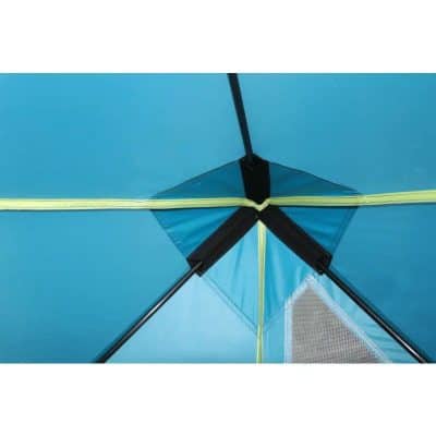 Durable blue umbrella with strong frame and UV protection features for outdoor activities.