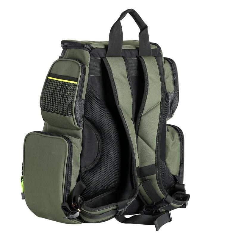 Durable green travel and sports backpack with multiple compartments, ergonomic design, and water-resistant material, ideal for outdoor activities and daily use.