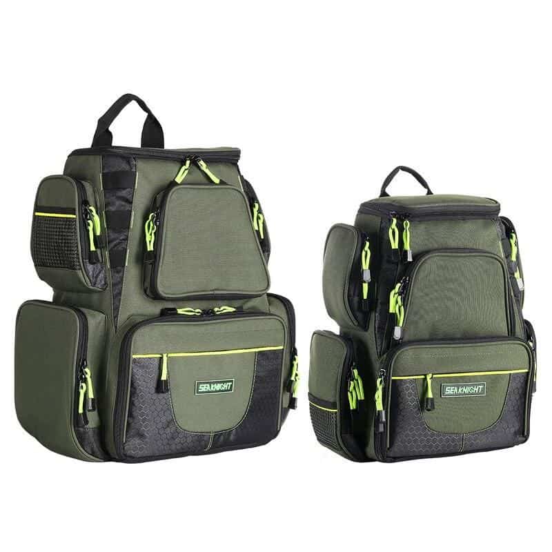 Durable green travel backpack with multiple compartments for optometry equipment, lenses, and tools. Lightweight with ergonomic design, ideal for eye care professionals on the go.