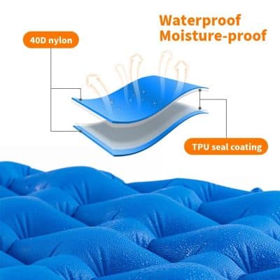 High-quality waterproof, moisture-proof mattress with 40D nylon and TPU seal coating for optimal comfort and durability. Ideal for home, hotel, or medical use.