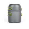 Portable grey storage container with vibrant green clips for secure sealing. Ideal for organizing and protecting small items or accessories. Stylish and functional design for everyday use.