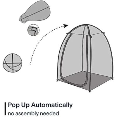 Portable pop-up eye exam tent for accurate vision testing, easy setup, and compact storage, ideal for ophthalmologists and optometrists.