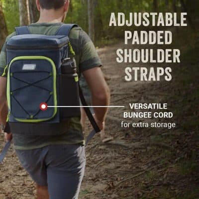 Durable backpack with padded shoulder straps, adjustable straps, and extra storage options, perfect for outdoor adventures and daily use.