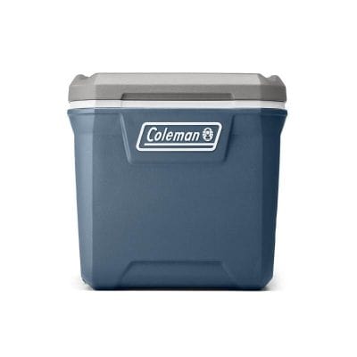 Durable Coleman cooler for outdoor use and food storage, ideal for camping, picnics, and travel. Keeps food and beverages cold for extended periods with sturdy insulation.