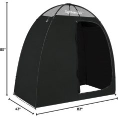 Lightweight black camping tent with easy setup, ideal for outdoor camping, hiking, and travel adventures. Features spacious interior and durable weather-resistant fabric.
