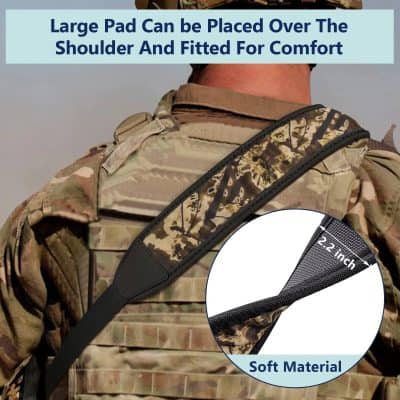 Comfortable shoulder pad for medical, military, and outdoor use, features soft, cushioned material, and measures 22 inches for secure fit and extra comfort.