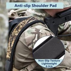 Durable lightweight anti-slip shoulder pad for comfortable carrying; perfect for travel, hiking, and outdoor activities. Enhances fatigue-free use with non-slip texture; weighs only 0.5 pounds.