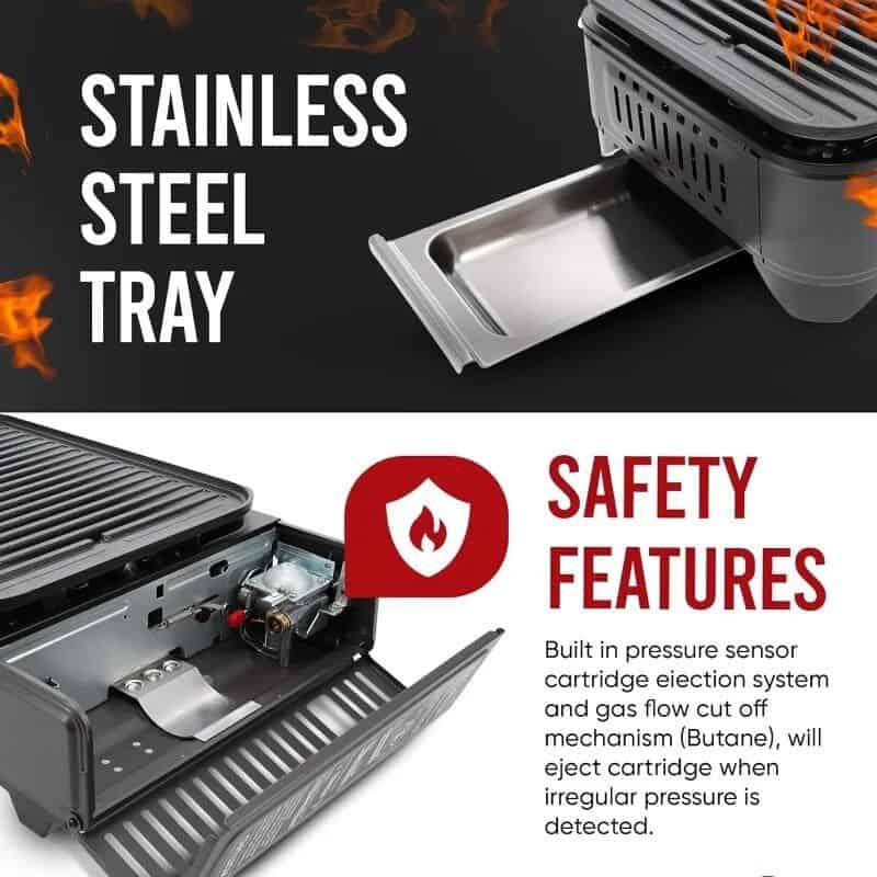 Stainless steel tray for BBQ grills and appliances, durable and easy to clean, perfect for Monalisa Medical products.