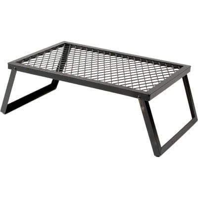 Elevate your space with this modern black metal table featuring a sturdy grid surface and angled legs, ideal for stylish storage, workspace, or decor accents.