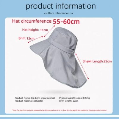 Sun protection sunscreen hat, wide brim sun hat with chin strap for men and women, lightweight and breathable summer headwear.