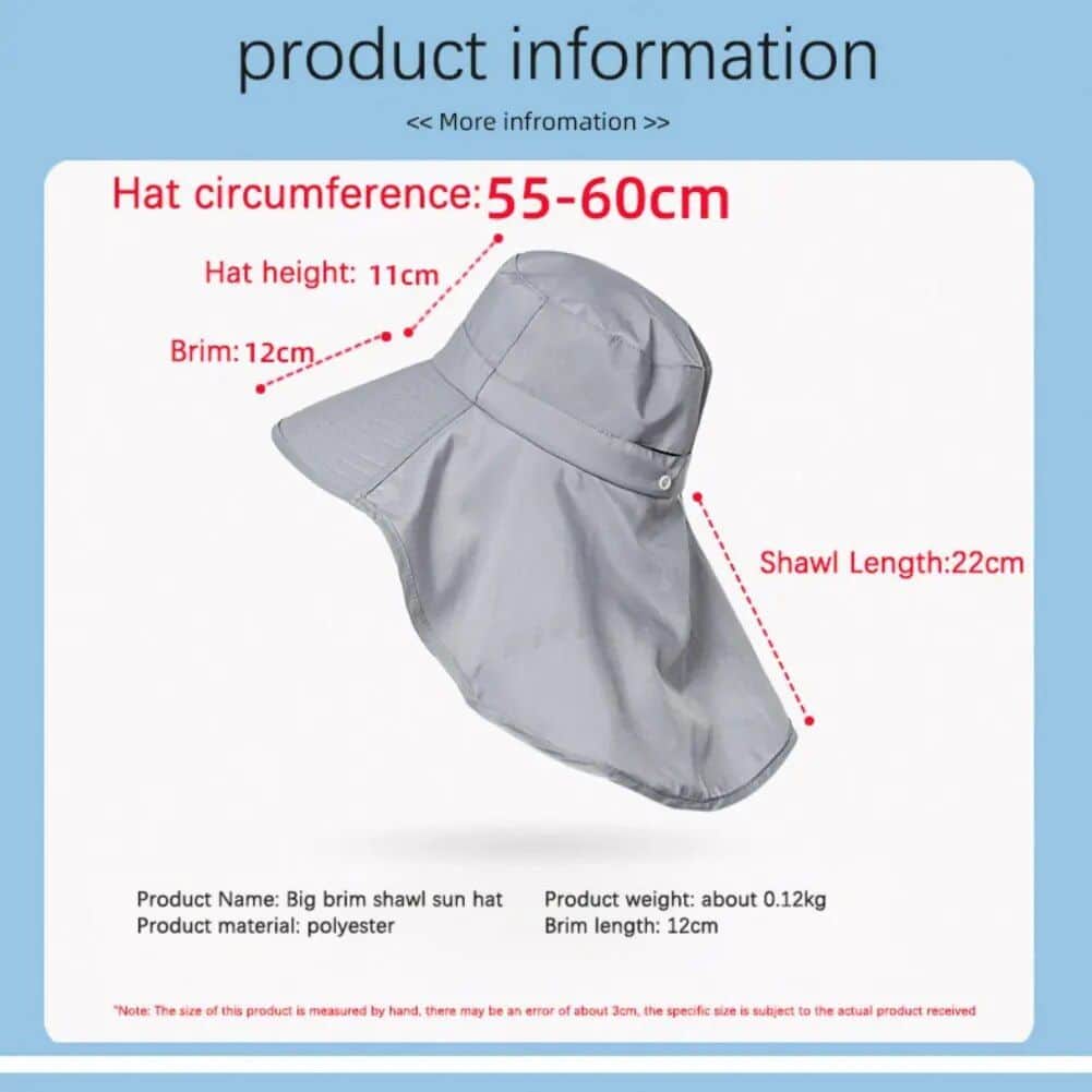 Sun protection sunscreen hat, wide brim sun hat with chin strap for men and women, lightweight and breathable summer headwear.