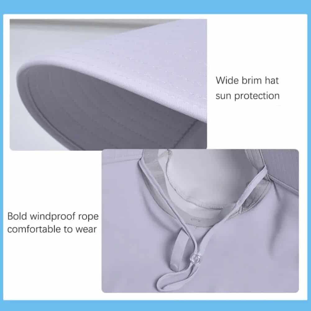 Wide brim sun hat with UV protection for optimal sun shielding and outdoor styling. Perfect for daily outings, beach days, or gardening to keep your face and neck protected from harmful rays.