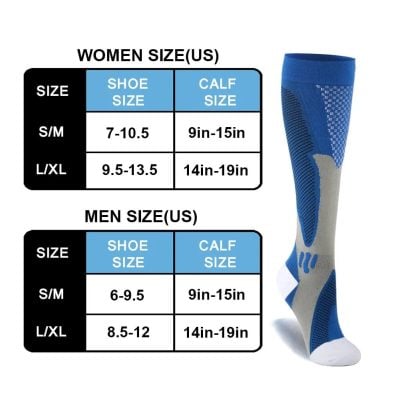 High-quality compression stocking designed to improve circulation and comfort for athletes and everyday wear. Available in various sizes for optimal fit and support.