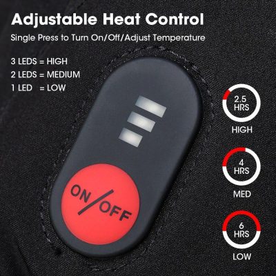 Comfortable heat pad with easy on/off switch and customizable temperature settings for pain relief and stress reduction.