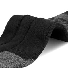 Stretchable, comfortable black and gray socks with cushioned soles, perfect for everyday wear and outdoor activities. Designed for superior fit and durability, ideal for men and women.