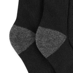 Comfortable black and gray socks with reinforced heels, ideal for daily wear and stylish outfits.